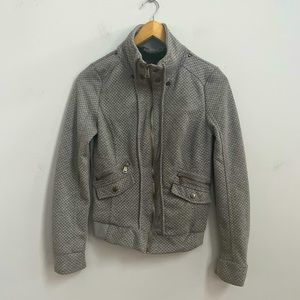 MANDEE gray zip up quilter bomber jacket
